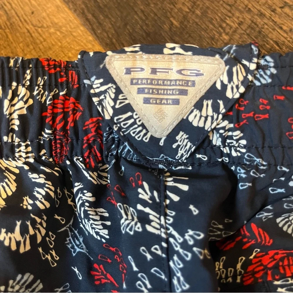 Columbia Floral Women's Athletic Shorts - Blue and Red - Picture 7 of 8